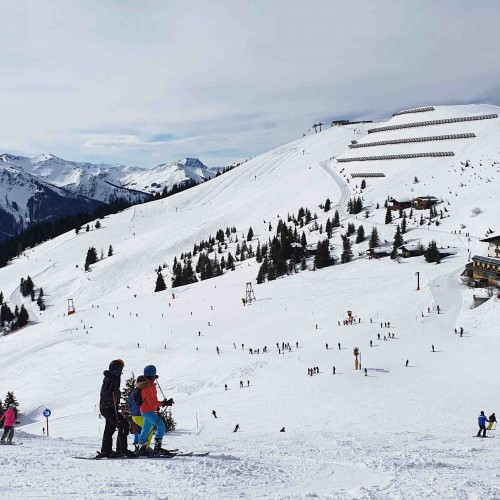 Skipiste tussen Leogang en Saalbach