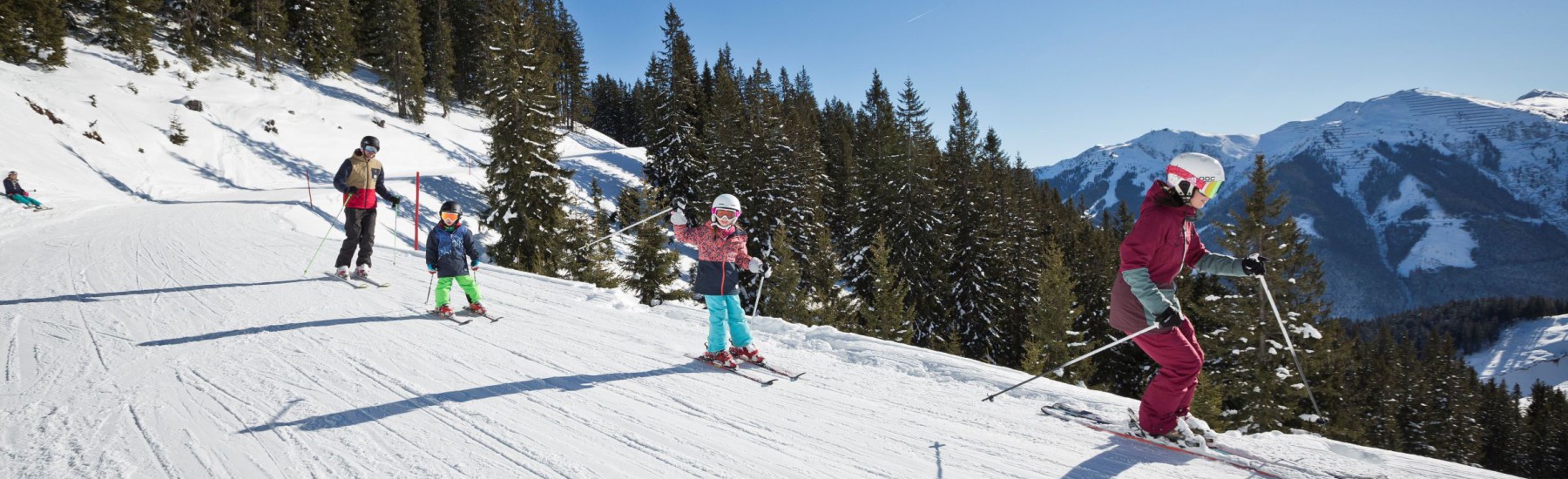 Skiers in actie