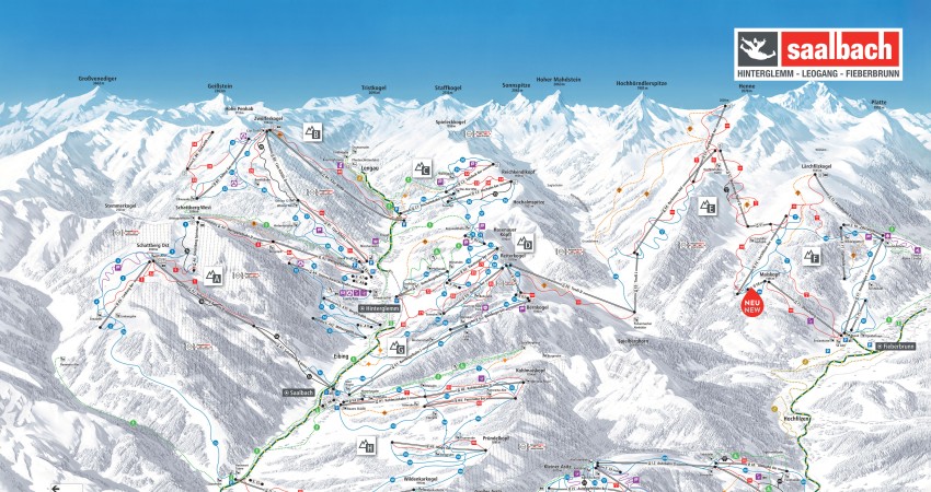 Pistekaart Saalbach Hinterglemm
